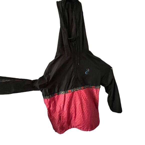 Grassroots California Men's Rose Themed Rain Jacket Size L Hooded Lightweight - Picture 11 of 12